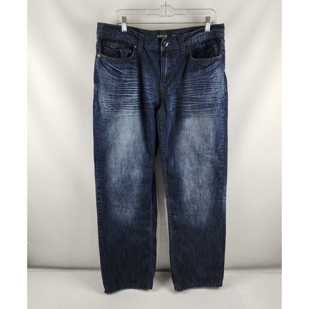 Helix Jeans Mens 34x30 Blue Loose Straight Leg Denim